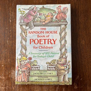 Książka poezji dla dzieci wydawnictwa Random House, Skarbiec 572 wierszy, 1983 Random House, HBDJ, Oprawa twarda, Zabytkowa książka poezji dla dzieci