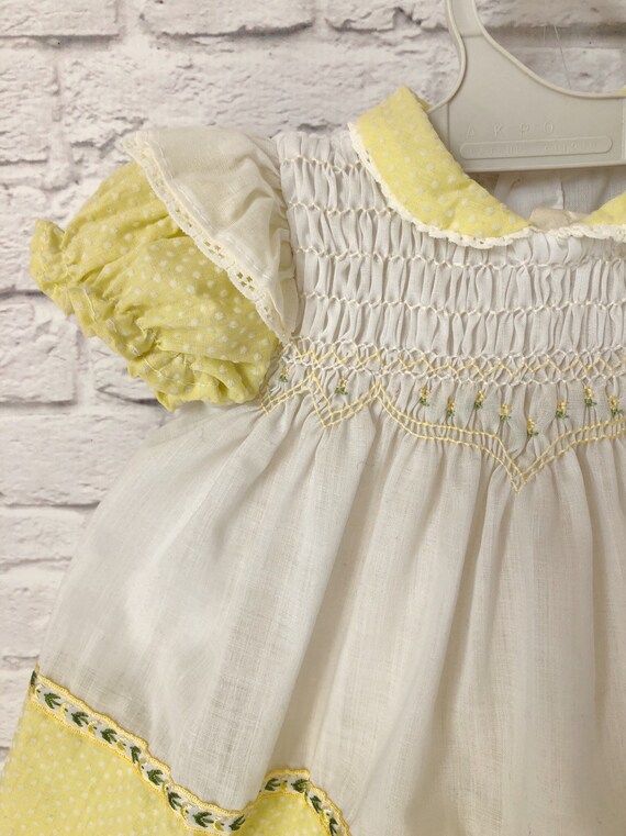 Polly Flinders dress, Vintage smocked, newborn ba… - image 7