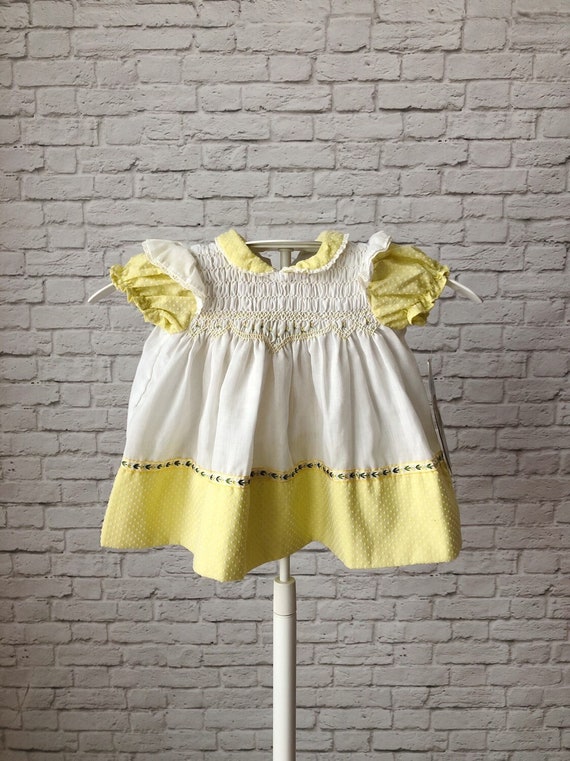 Polly Flinders dress, Vintage smocked, newborn bab