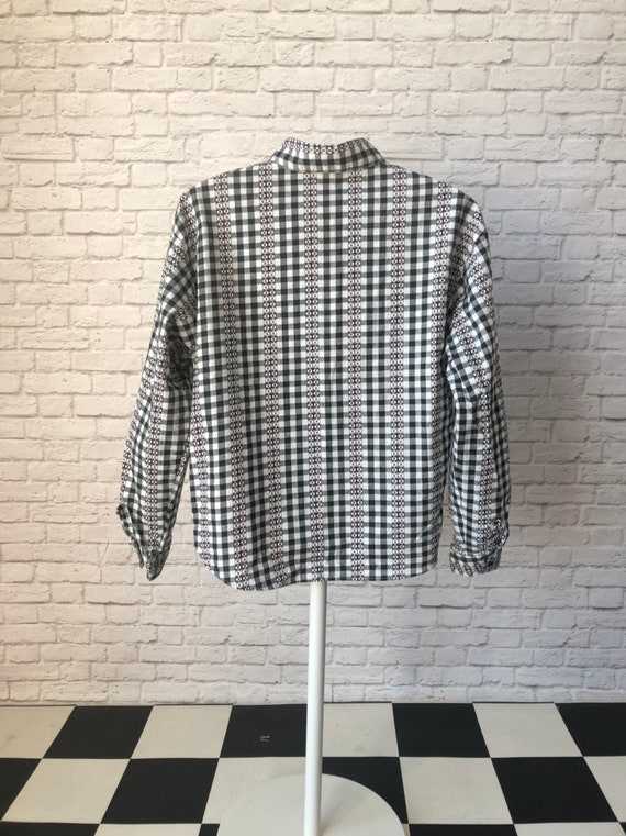 girls gingham blouse, vintage button shirt, size … - image 3