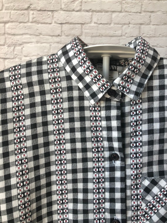 girls gingham blouse, vintage button shirt, size … - image 9