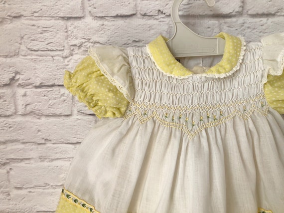 Polly Flinders dress, Vintage smocked, newborn ba… - image 5