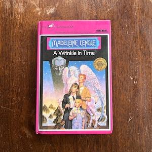 A Wrinkle In Time Vintage Hardback, Pink Book, Madeleine L'Engle, Yearling, 1973, Book turned movie, 90s kid