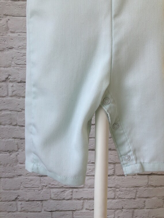 Vintage baby romper, 6-9 month 6M, mint green hea… - image 3