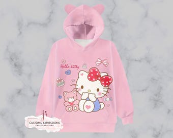 Girls hoodie cute cartoon kitty friends hoodie