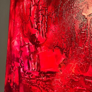 Rood origineel schilderij, acryl met alcohol ink, kunst aan de muur, uniek abstract werk, verf Amsterdam, kleur textuur, mixed media image 4
