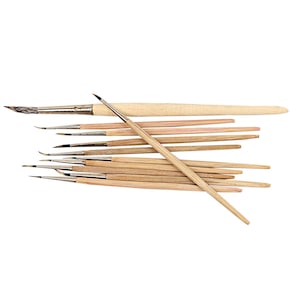 Miniatur Gebogene Pinsel Set (12 Stück)