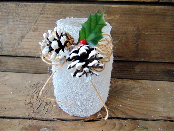 mylovelyweddingday - Set of 3 frosted mason wedding jars, winter