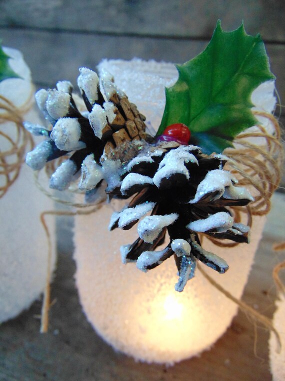 mylovelyweddingday - Set of 3 frosted mason wedding jars, winter