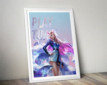KDA ALL OUT Ahri Posters, League of Legends, LoL Poster, League of Legends Art, League Gifts