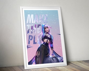 KDA ALL OUT Evelynn Posters, League of Legends, LoL Poster, League of Legends Art, League Gifts