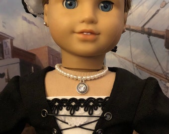 Pearl & Diamond Pendant Necklace for American Girl Dolls
