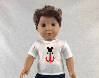 Mouse Ears Anchor Cruise Tshirt for American Girl Dolls