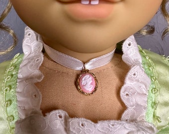 Pink Cameo Choker Necklace for 18inch  Dolls | Doll Jewelry | Historical Doll | Historical Doll