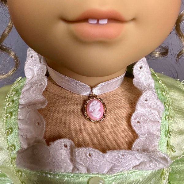 Pink Cameo Choker Necklace for 18inch  Dolls | Doll Jewelry | Historical Doll | Historical Doll