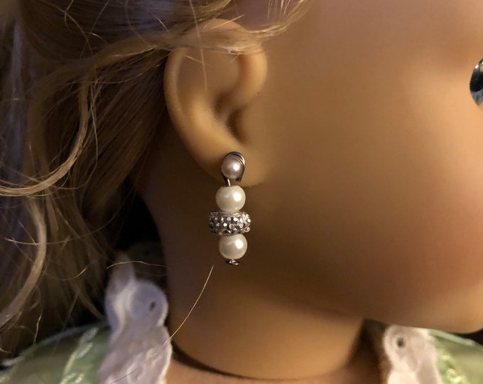 Pearl Earring Dangles for 18 inch American Girl Dolls