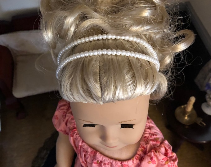 Pearl Double Strand Circlet Headband for American Girl 18 inch Dolls