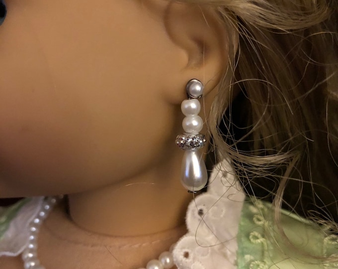 Fancy Pearl Earring Dangles for 18 inch Dolls (Dangles only) Doll Jewelry