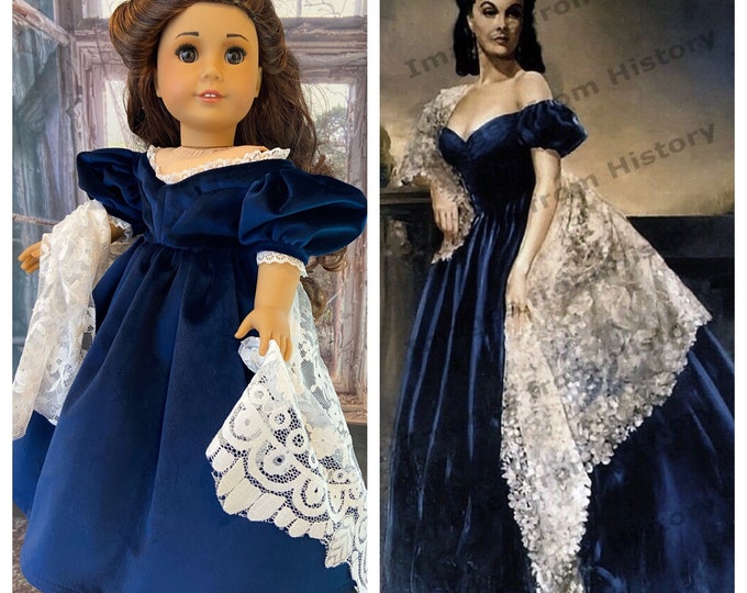 Custom Order: Gone With The Wind Scarlett O’Hara dress for 18 inch American Girl Dolls