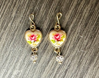 Floral Heart Earring Dangles for 18 inch Dolls DANGLES ONLY | Doll Jewelry