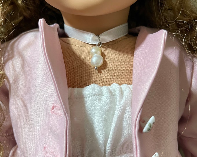 White Choker Pearl Necklace for 18inch  Dolls