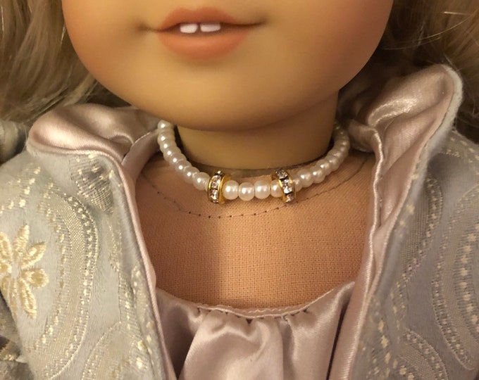 Pearl and Diamond Necklace for 18 inch  Dolls | Doll Jewelry
