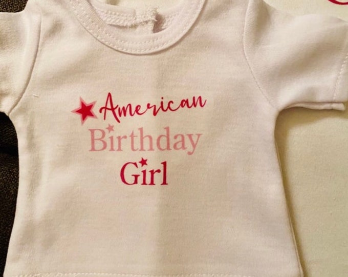 Birthday Girl Doll Tshirt for 18 Inch American Girl Dolls