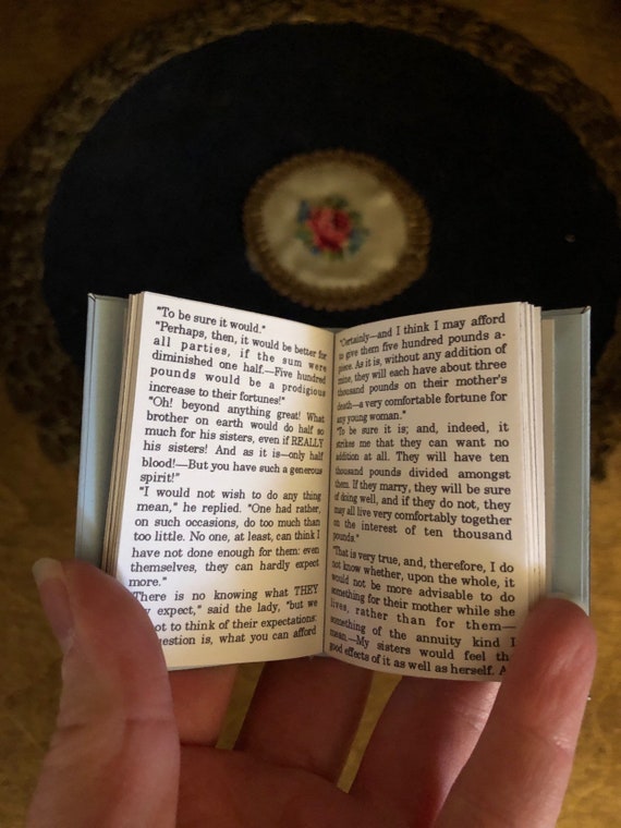 SENSE AND SENSIBILITY Book in 1:3 Scale Readable Miniature Book Accessories AG