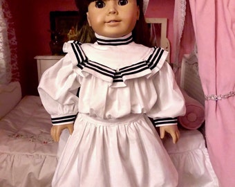 Samantha's Black & White Ice Cream Dress for A|G 18 inch Dolls  (Made to order 2 week turn around time)