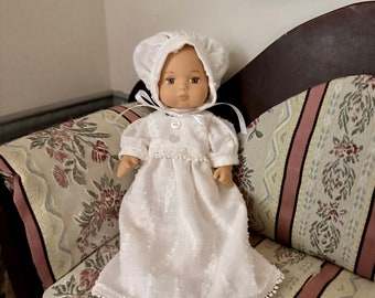 Colonial Era Baby Dress  for 8 inch Baby Doll (Made To Order 2 week turn around time)