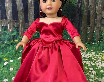 Highlander Series Inspired Red Dress for 18 inch Dolls (Made to order 2 week turn around time)