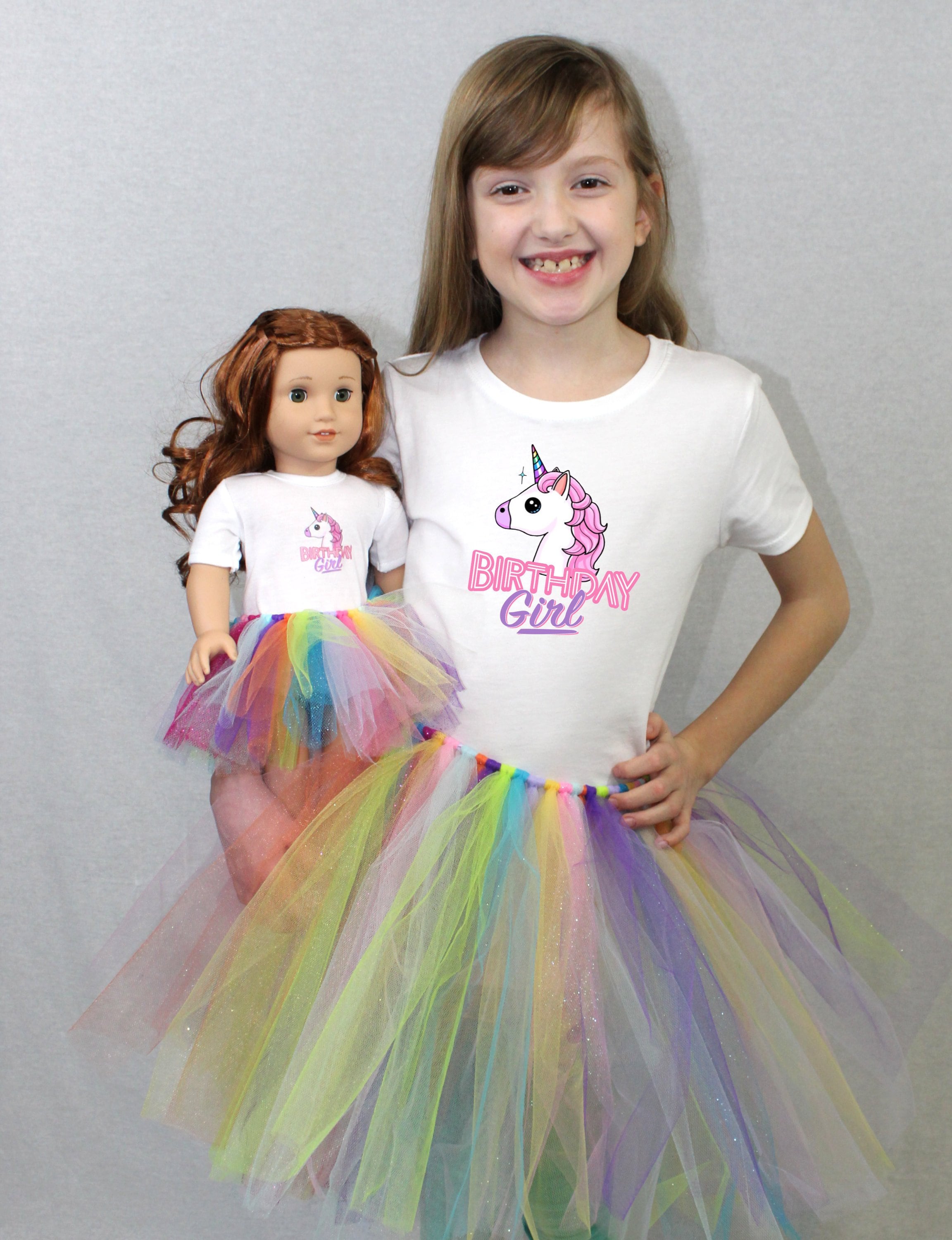 Pink Unicorn Tshirt /& Tutu for 18 inch American Girl Dolls