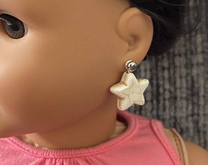 White Star Earring Dangles for 18 inch Dolls (Dangles Only - No Posts) Doll Jewelry