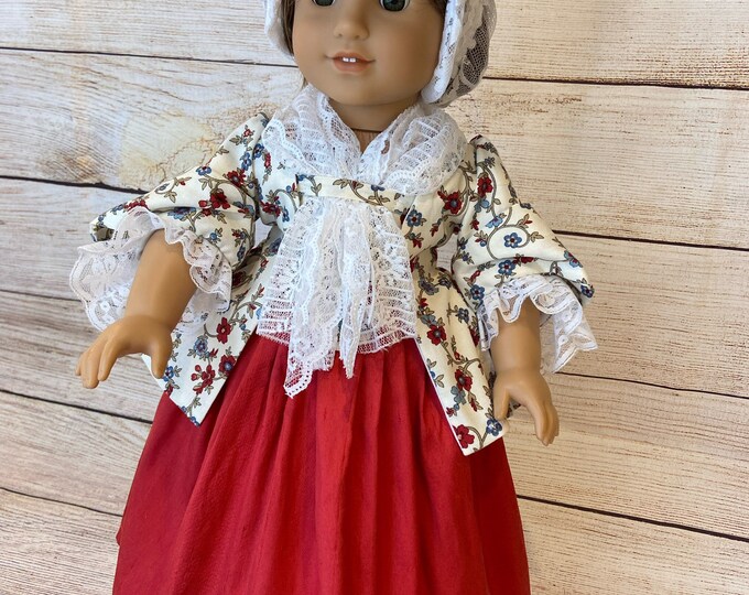 18th century Pet en l’ier Jacket and Petticoat Ensemble for 18 inch American Girl Dolls (Ready To Ship)