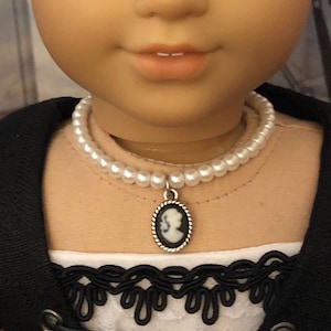 Pearl Cameo Necklace for 18 inch Dolls | Doll Jewelry