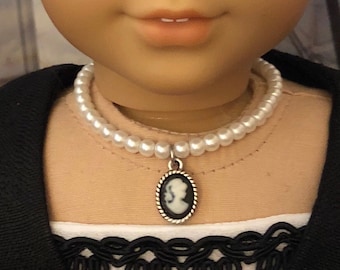 Pearl Cameo Necklace for 18 inch Dolls | Doll Jewelry