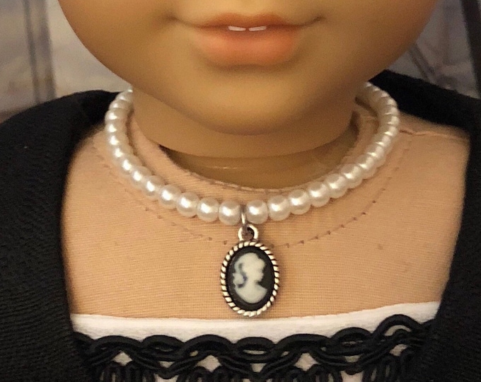 Pearl Cameo Necklace for 18 inch Dolls