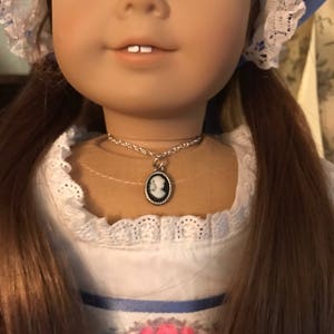 Silver Cameo Necklace for 18inch Dolls | Doll Jewelry | Historical Doll Jewelry