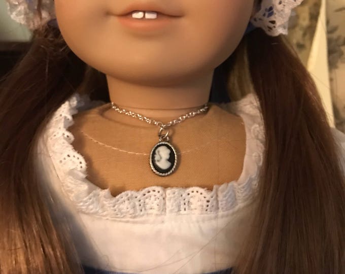 Silver Cameo Necklace for 18inch Dolls | Doll Jewelry | Historical Doll Jewelry