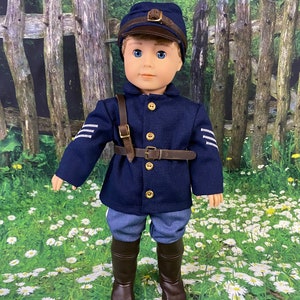 Civil War Uniform for 18 inch Boy Doll  (Made To Order 2 week turn around time)