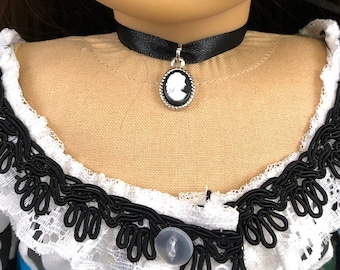 Black Cameo Choker Necklace for 18inch  Dolls | Doll Jewelry