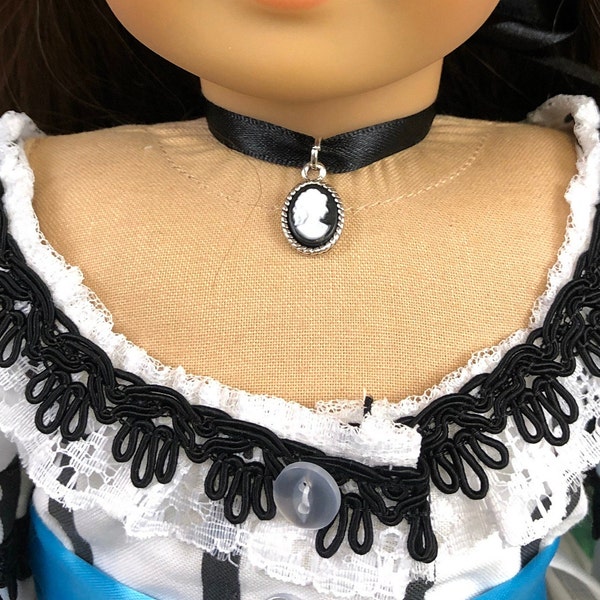 Black Cameo Choker Necklace for 18inch  Dolls | Doll Jewelry