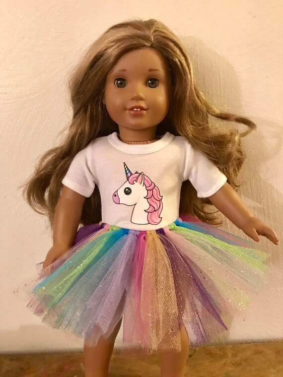 Pink Unicorn Tshirt /& Tutu for 18 inch American Girl Dolls