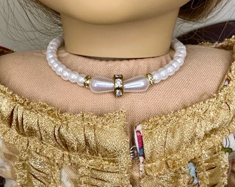 Fancy Pearl and Diamond Necklace for 18 inch  Dolls | Doll Jewelry | A*G Dolls