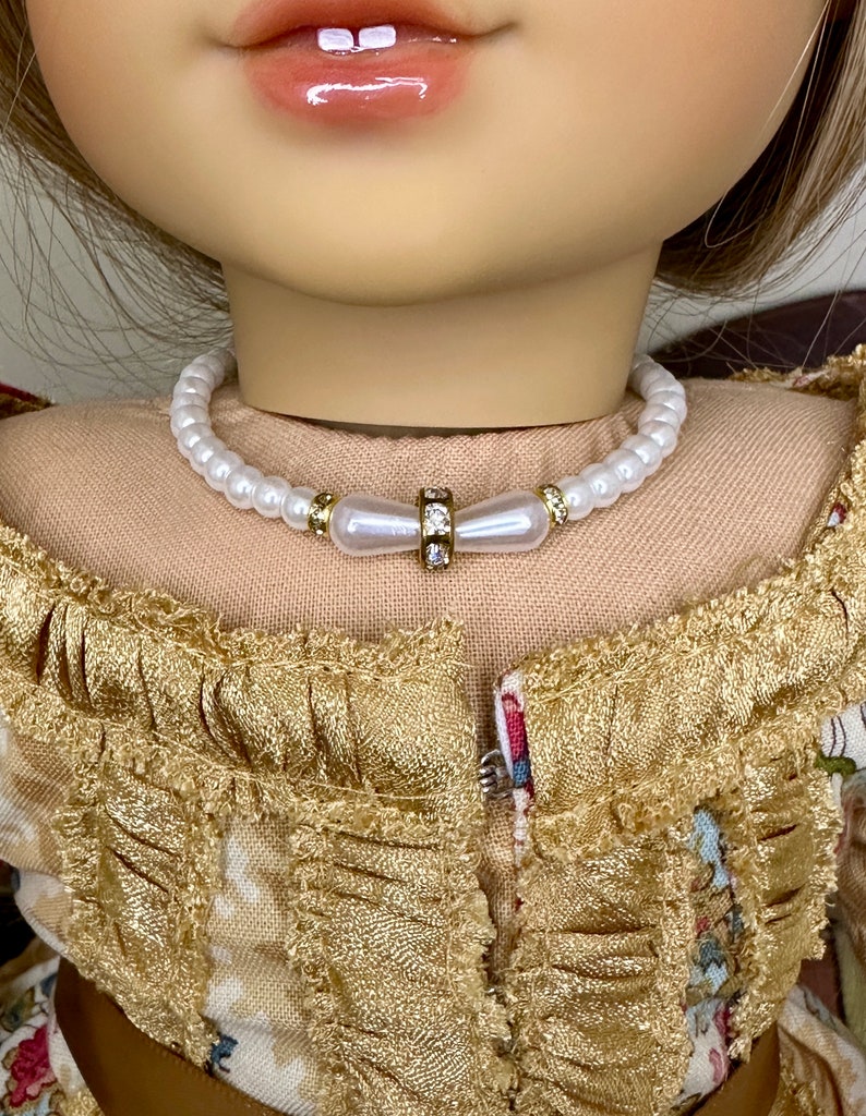 Fancy Pearl and Diamond Necklace for 18 inch Dolls Doll Jewelry AG Dolls image 1