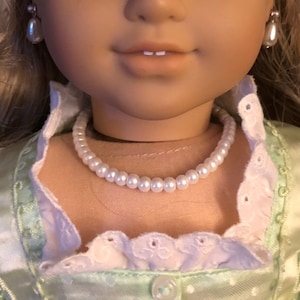 Pearl Necklace & Earring Dangles Set for 18 Inch  Dolls | Doll Jewelry