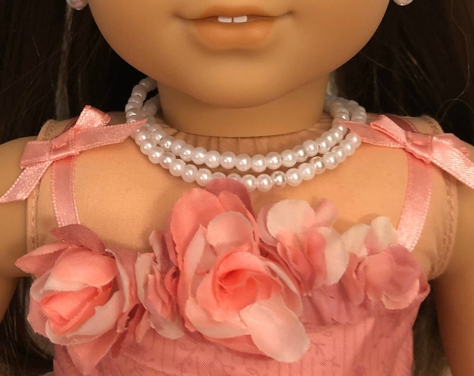 Double Strand Pearl Necklace for 18 inch Dolls | Doll Jewelry | Doll Necklace