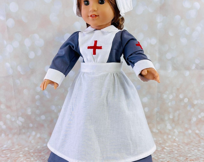 WW1 Nurse’s Uniform for 18 Inch Dolls (Made To Order 2 week turn around time)