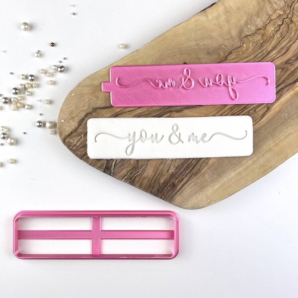 You & Me Verity Font Ausstechform Stempel, Valentines Backen
