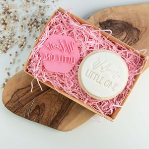 Welcome Little One Cookie Stempel, Baby Shower Keks Stempel, Baby Ausstechform, Gender Reveal Cookie Embosser